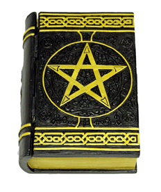 Black Pentagram Book Box with Gold Design